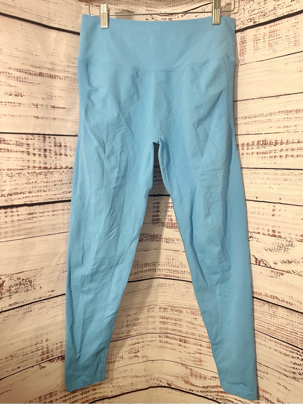 Fabletics Seamless Scrunch High Waist Leggings Malibu Blue Neon Scrunch Butt